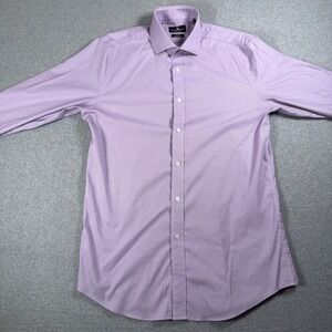 Psycho Bunny Mens Purple Modern Fit Stretch Non Iron Dress‎ Shirt 15 1/2 32 33